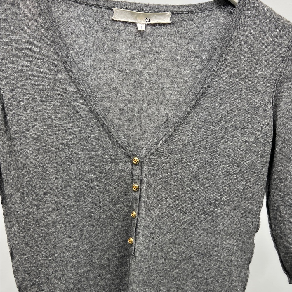 Chic Gray Button-Detail Mini Dress - Picture 5 of 6
